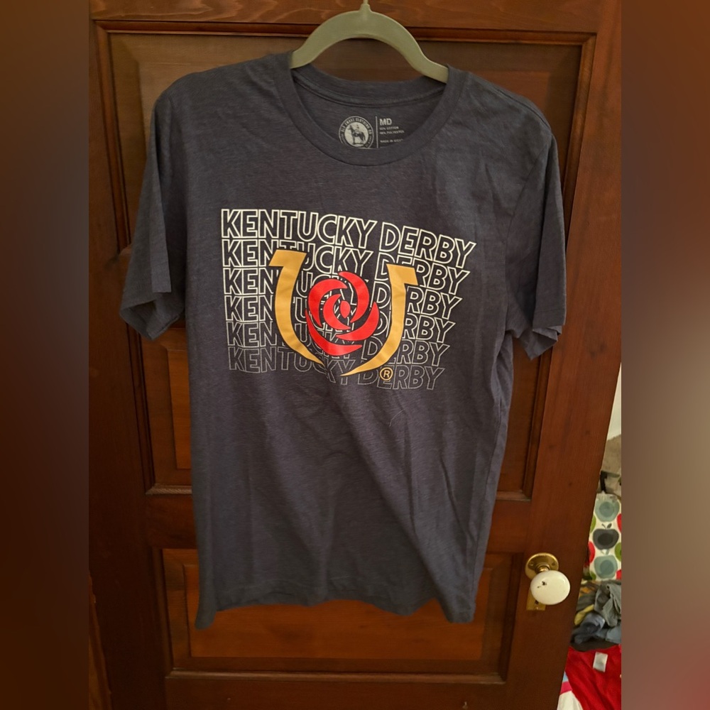 Kentucky Derby T-Shirt  M Gray Sport Horse Racing Men’s Graphic Tee
